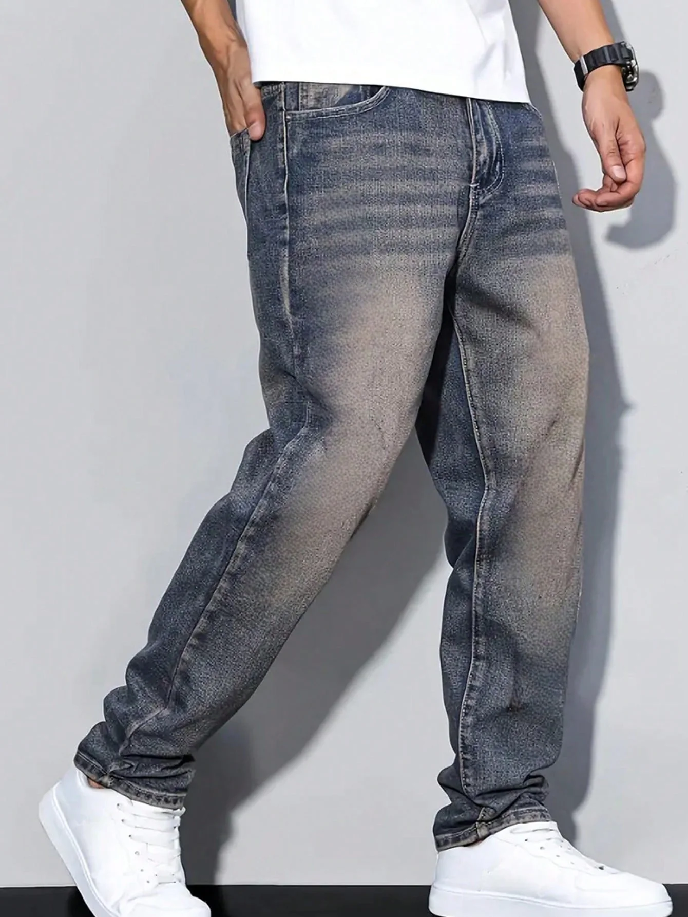 Earth Fade Blue Wash Straight Fit Jeans - Image 2