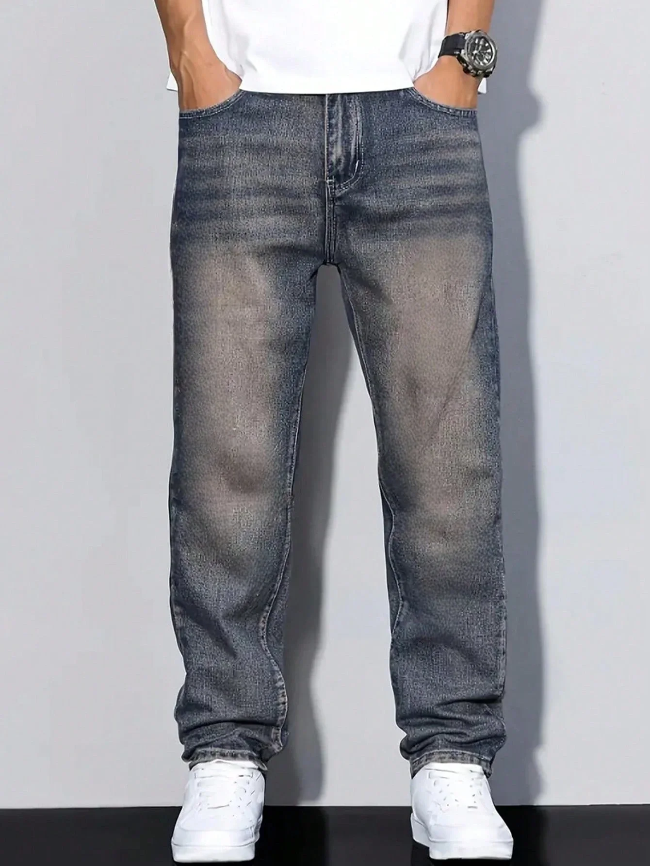 Earth Fade Blue Wash Straight Fit Jeans - Image 5