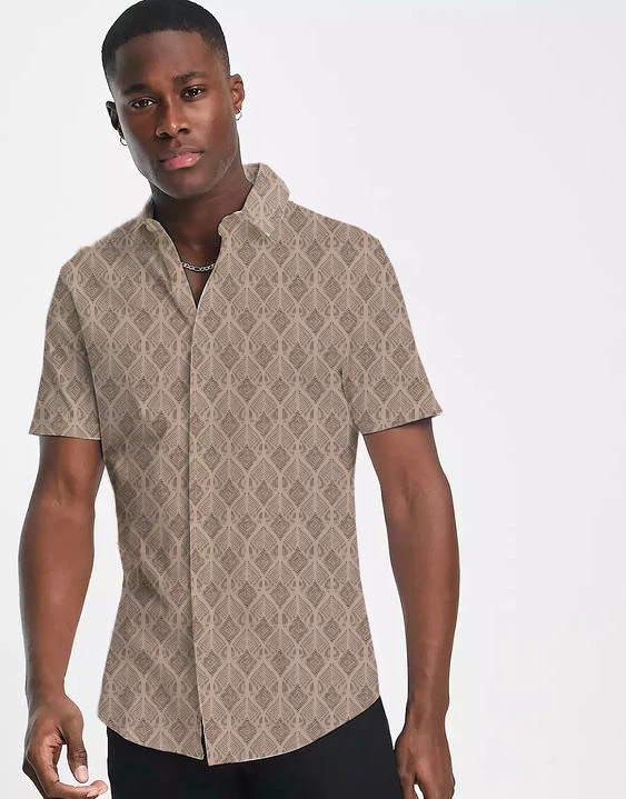 Earthy print Short sleeve shirt - Image 2