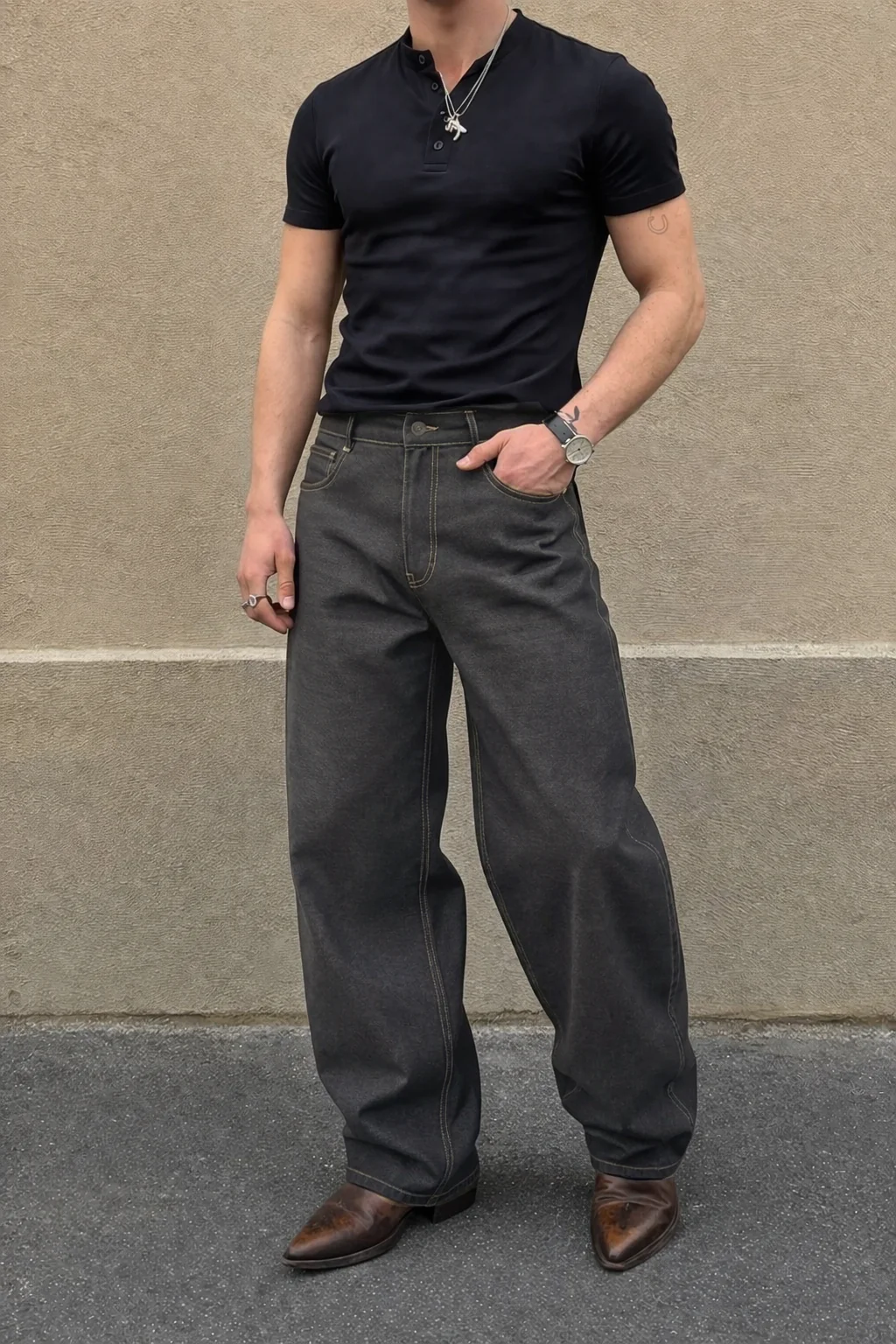 Fake Denim Supersoft Baggy Pants - Image 9