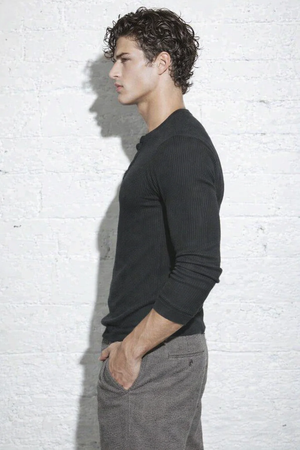 Fine Rib Henley Full Sleeve Tee - Image 7