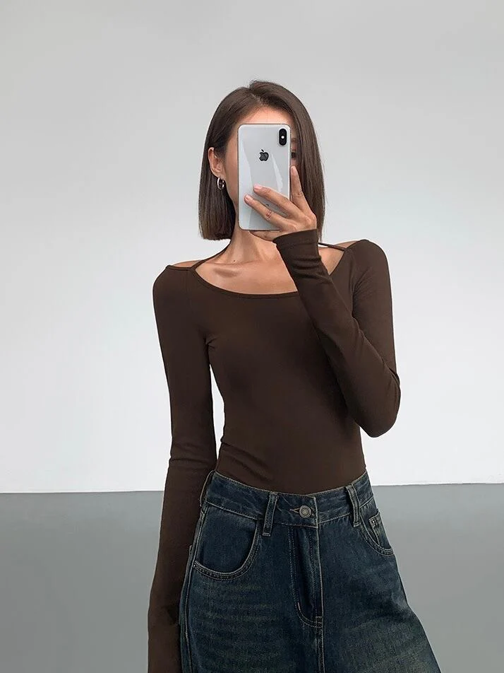 Fitted Scoop Tie Up Long Sleeve Top - Image 8