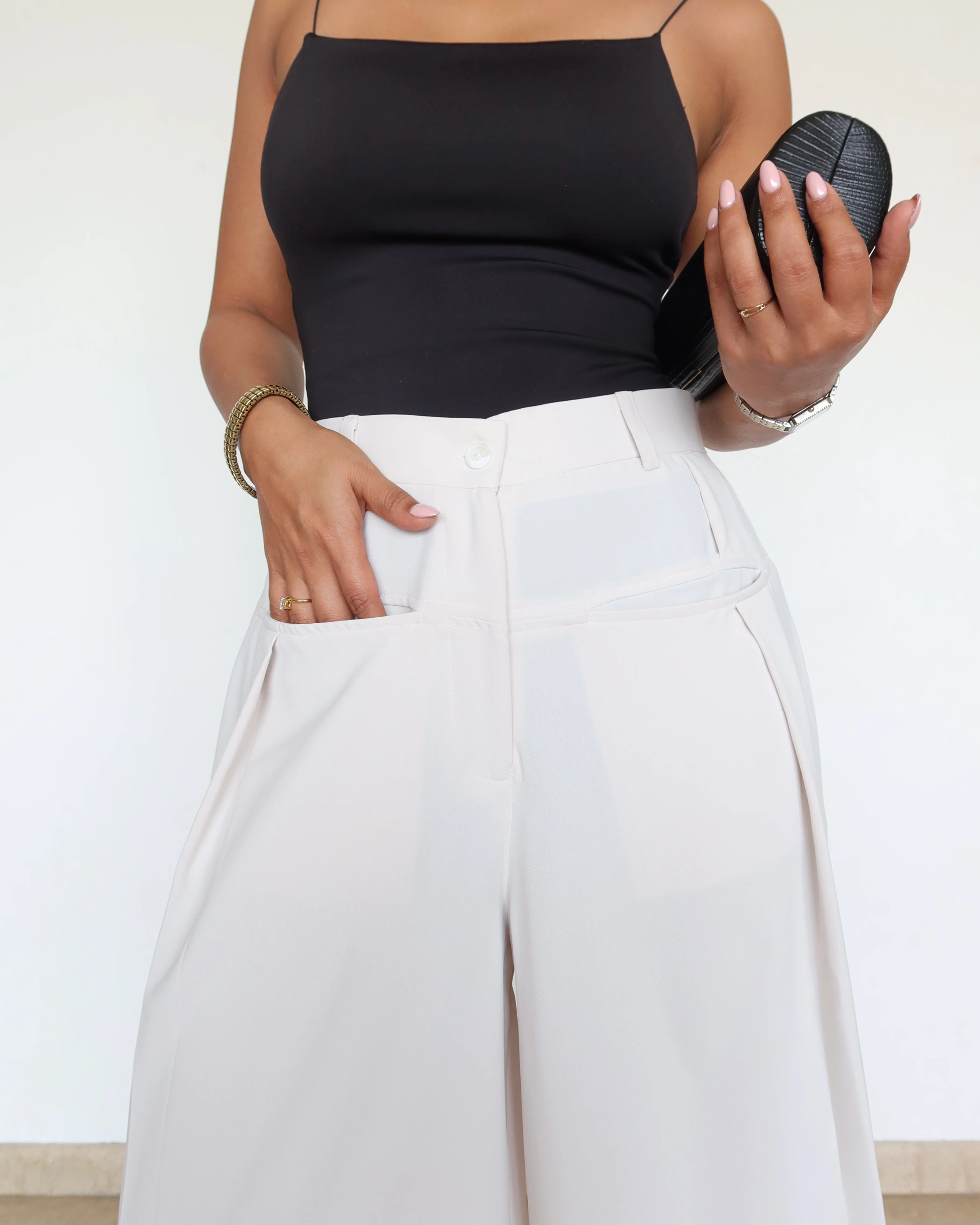 Front Pleat Formation Wide Pants - Image 15