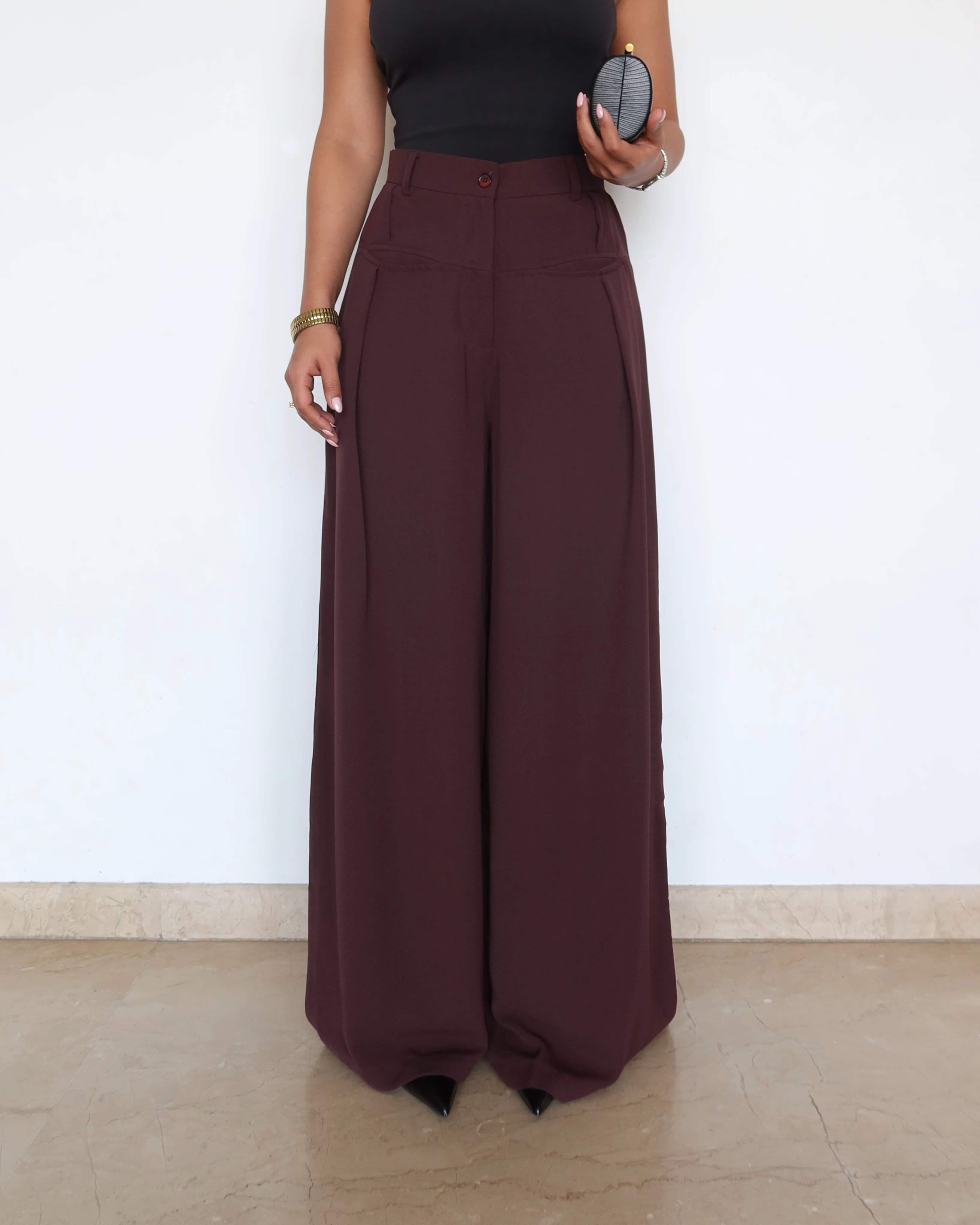 Front Pleat Formation Wide Pants - Image 6
