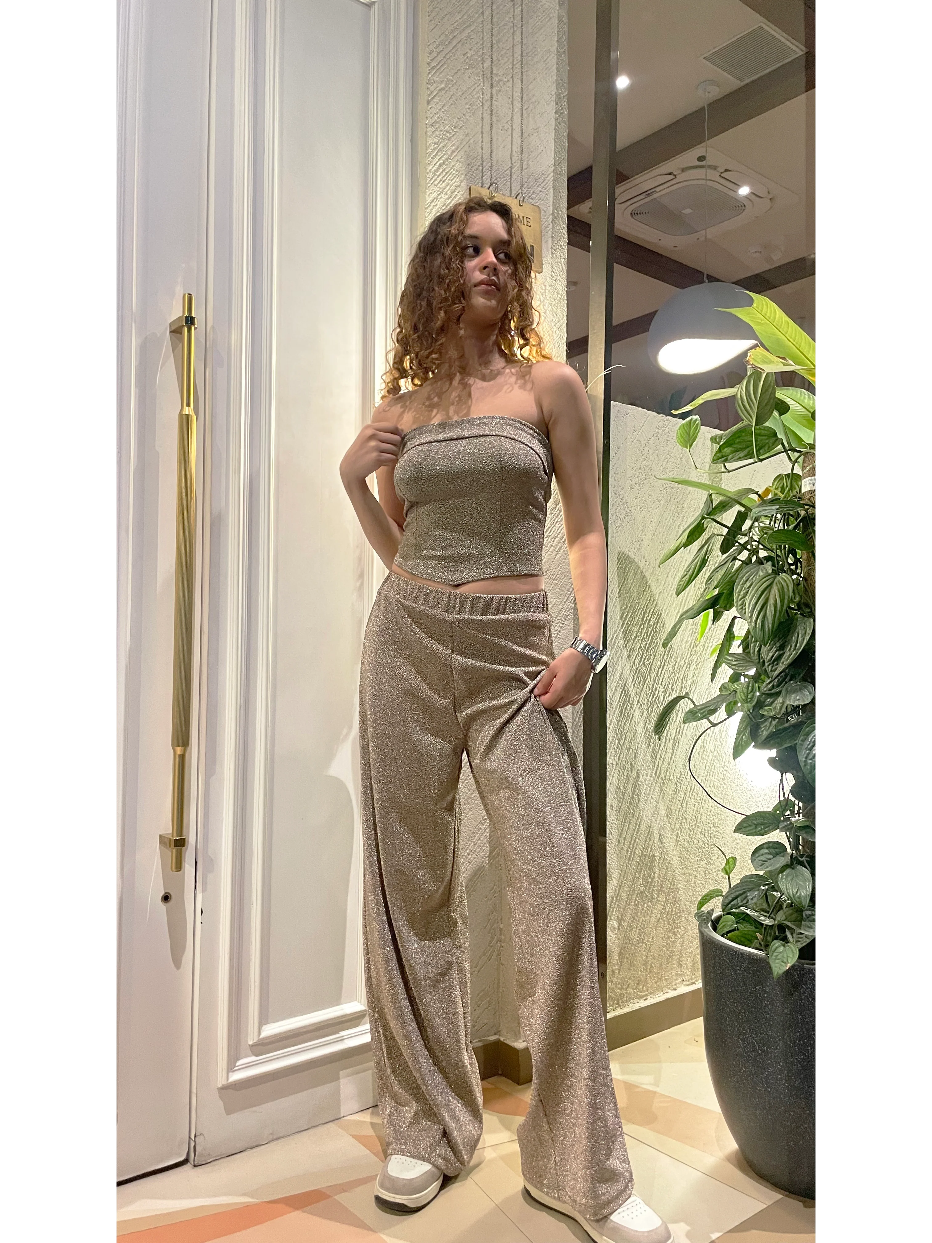 Glitter Dust Stretch Wide Pants - Image 10