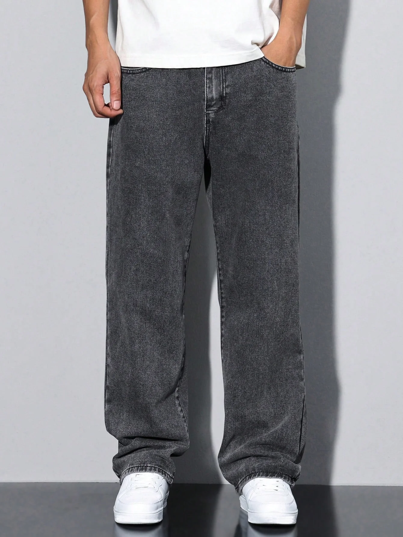 Grey Spectrum Loose Straight Fit Jeans - Image 3