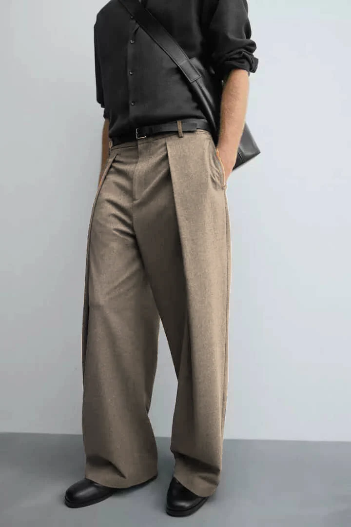 High Profile Pleat Straight Leg Trousers - Image 13