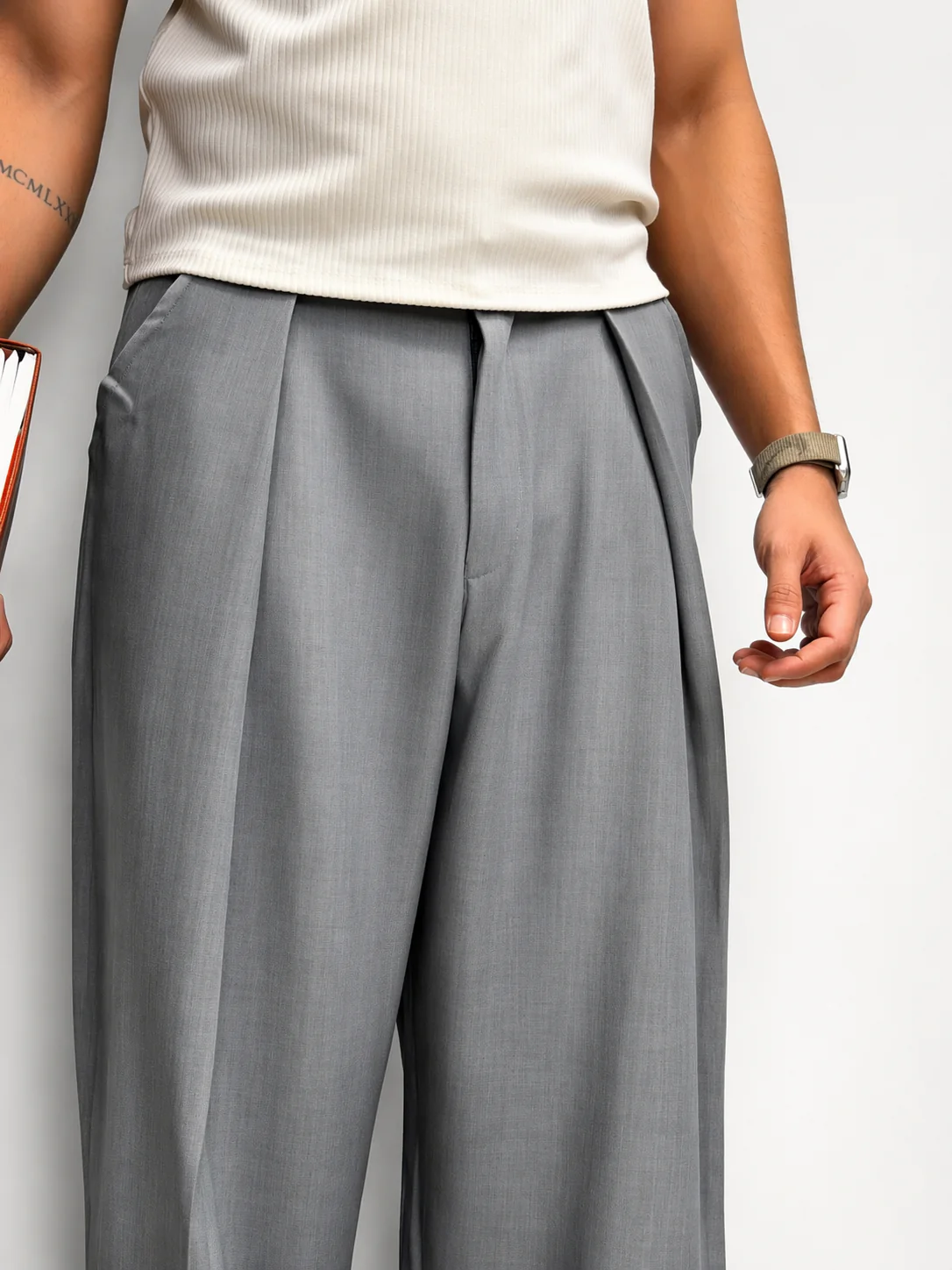 High Profile Pleat Straight Leg Trousers - Image 4