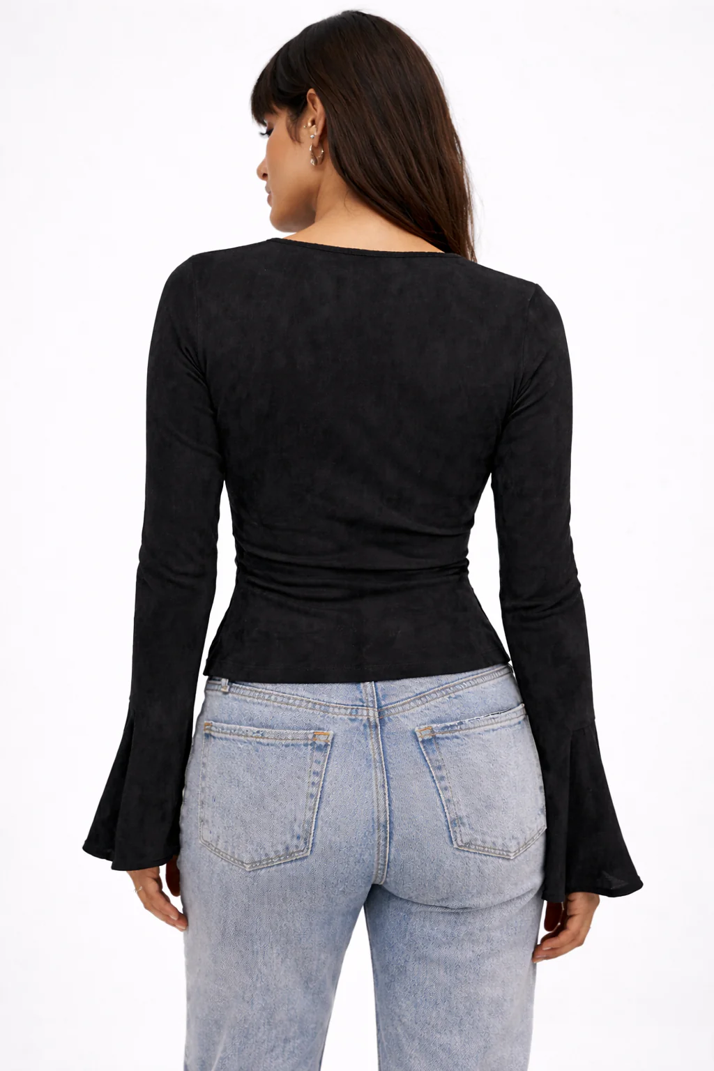 Iris Mesh Bell Sleeve Tie Top - Image 10