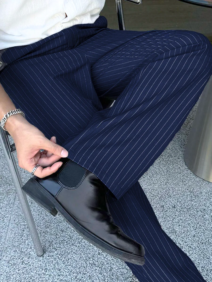 Korean Inspired Classic Stripe Trousers - Image 11
