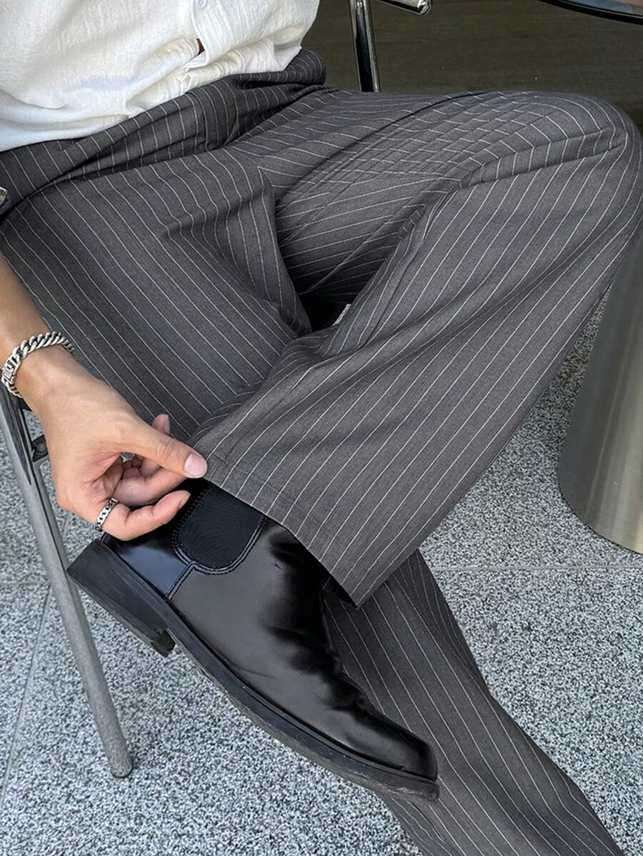 Korean Inspired Classic Stripe Trousers - Image 2