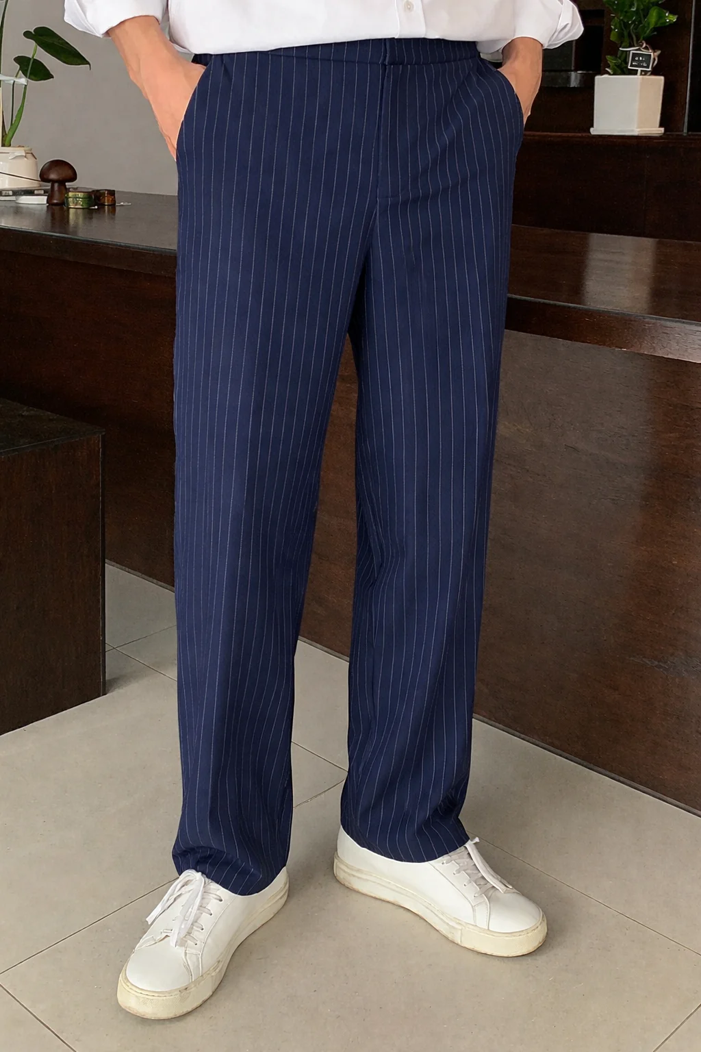 Korean Inspired Classic Stripe Trousers - Image 8