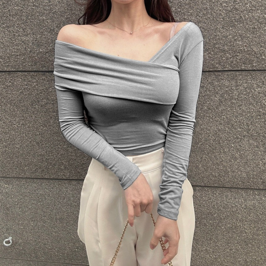 Korean Way Overlpped Off Shoulder Top - Image 16