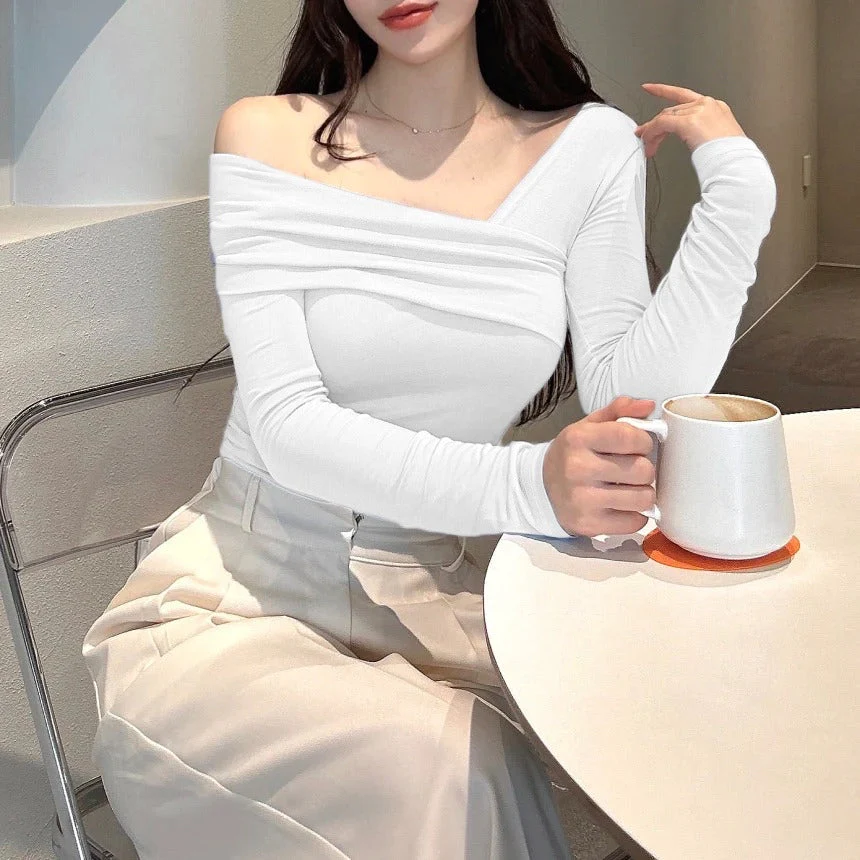 Korean Way Overlpped Off Shoulder Top - Image 6