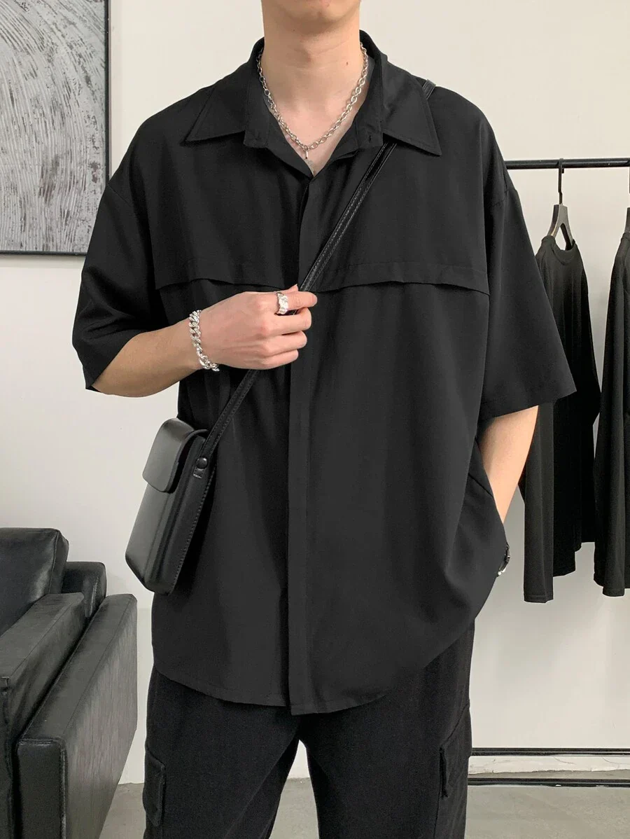 Men Half Sleeves Drop Shoulder Shirt - Image 2