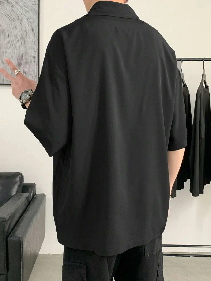 Men Half Sleeves Drop Shoulder Shirt - Image 3