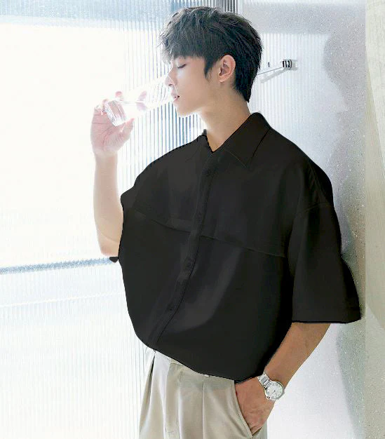 Men Half Sleeves Drop Shoulder Shirt - Image 8
