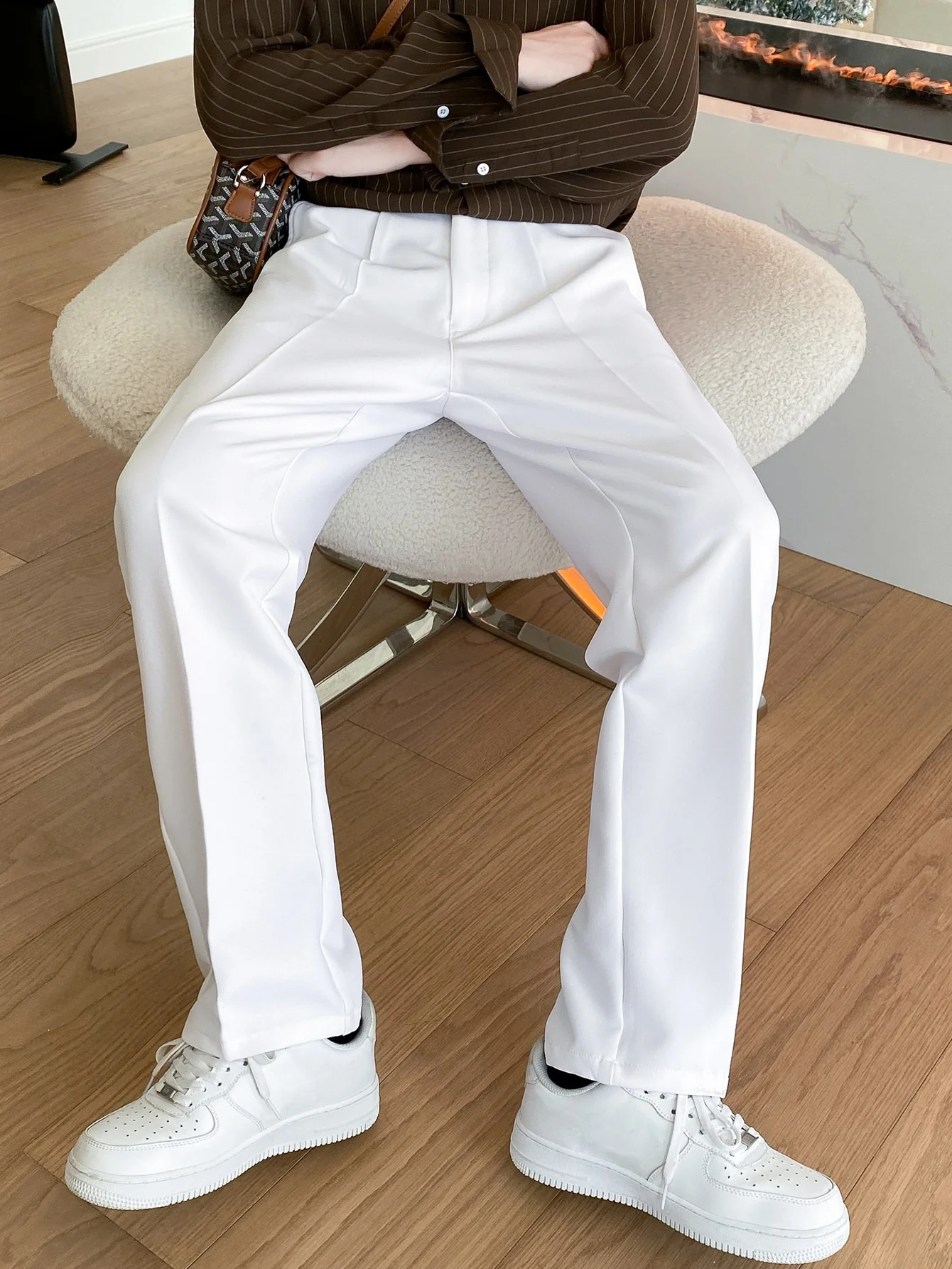 Men Semi Formal Straight Fit Korean Pants - Image 11
