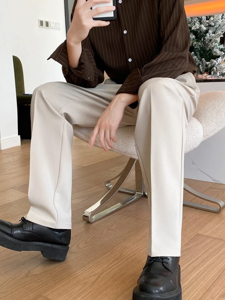 Men Semi Formal Straight Fit Korean Pants - Image 25