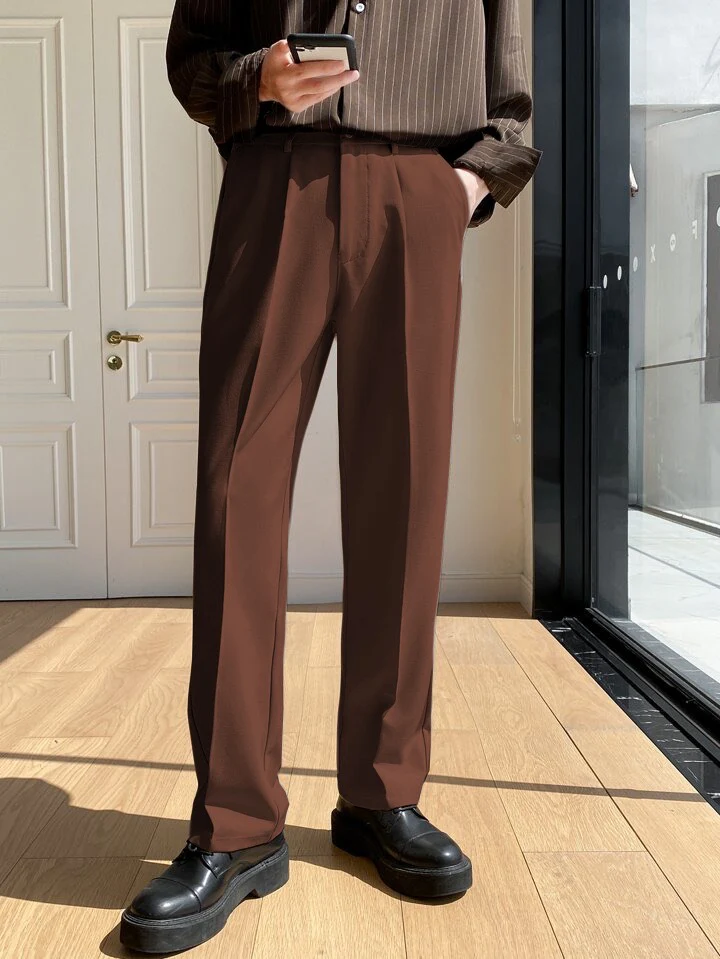 Men Semi Formal Straight Fit Korean Pants - Image 3