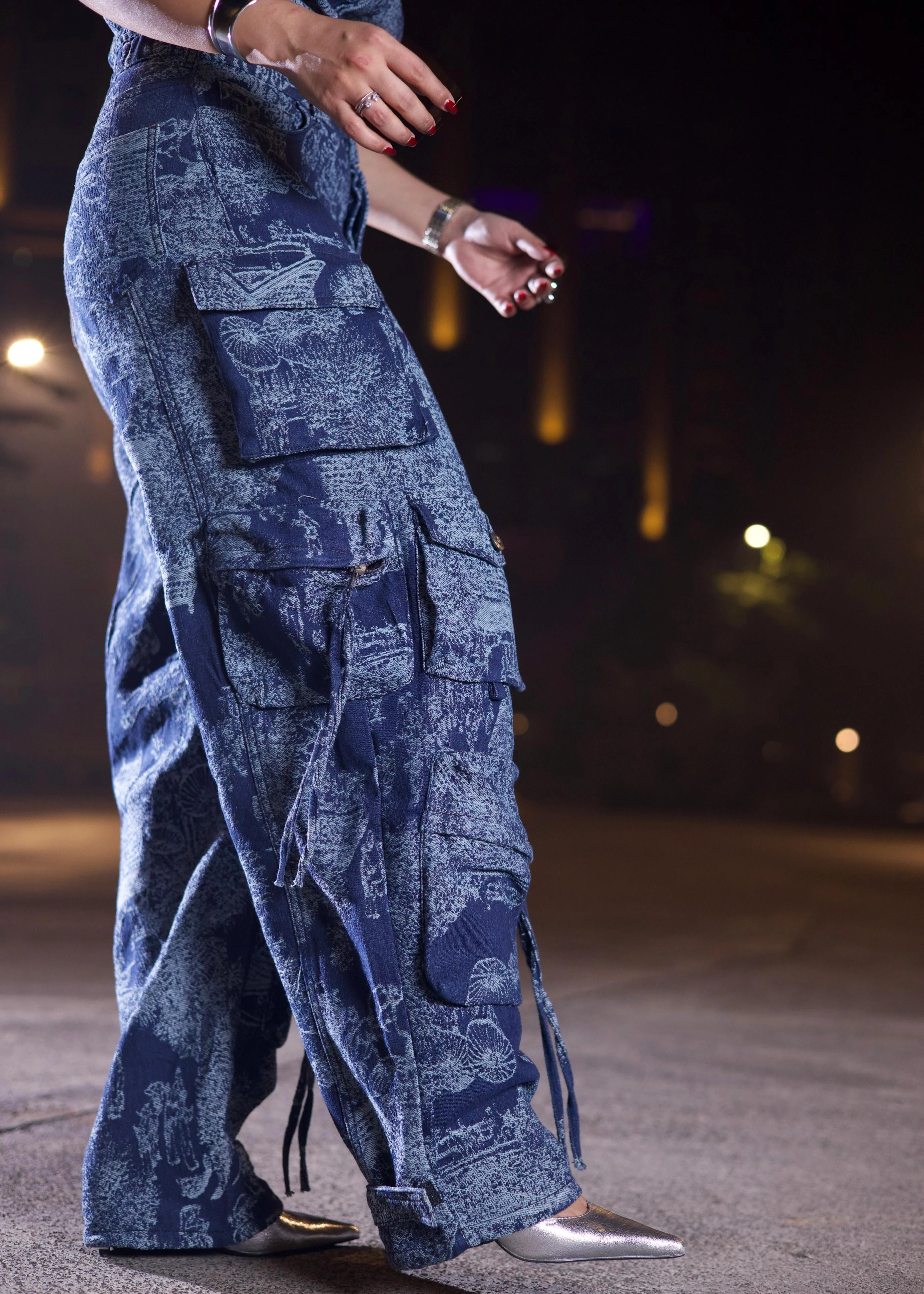 Milan High Street Jacquard Utility Jumpsuit - Image 4
