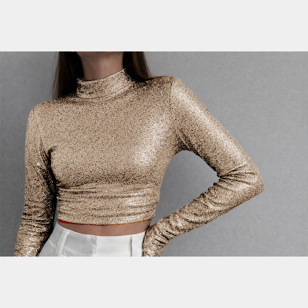 Moonlit Shimmer Crop Top - Image 5