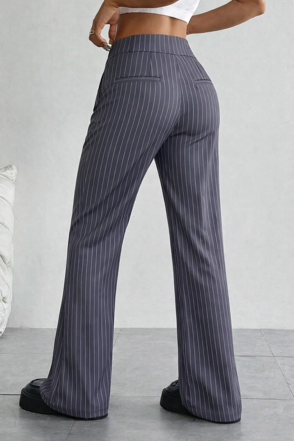 Off Front Pleat Tailored Trousers - Image 2