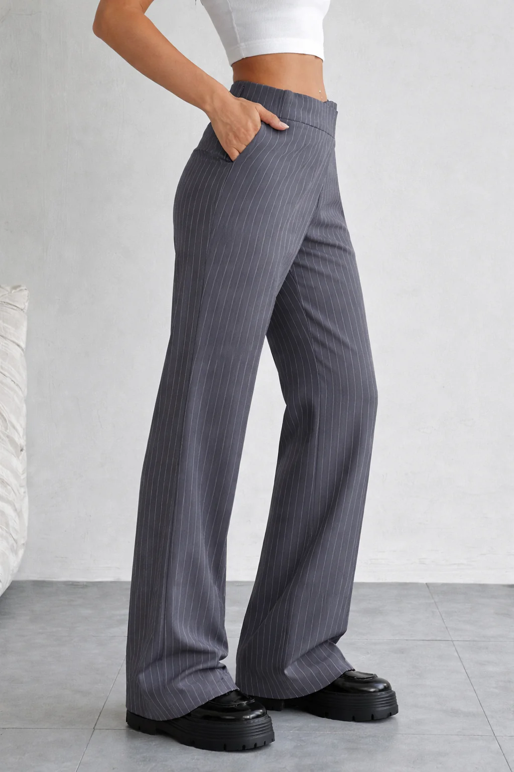 Off Front Pleat Tailored Trousers - Image 3