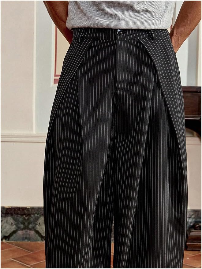 Overfold Stripes Draped Trousers - Image 3