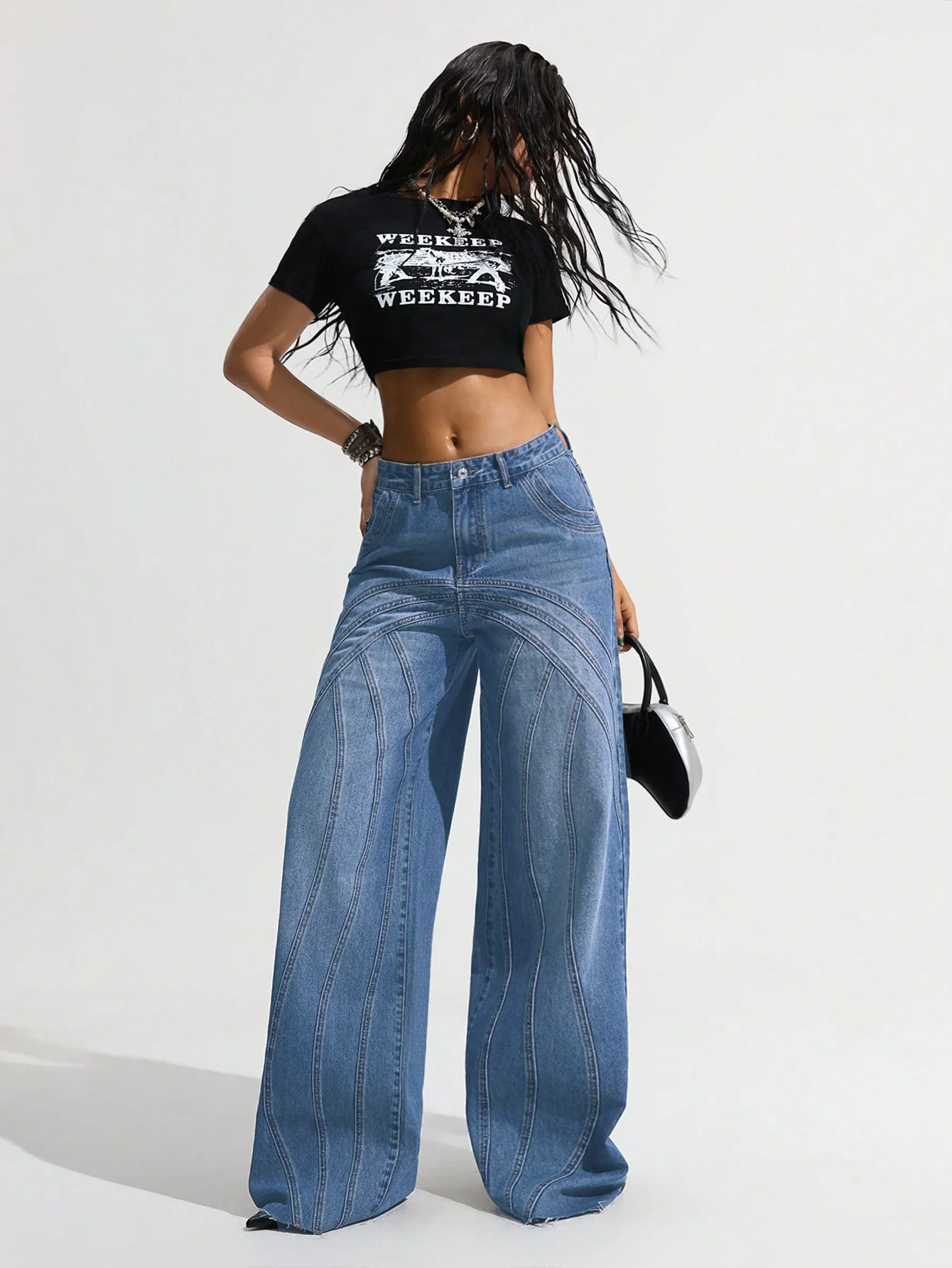 Pannel Play Wide Leg Jeans - Image 2