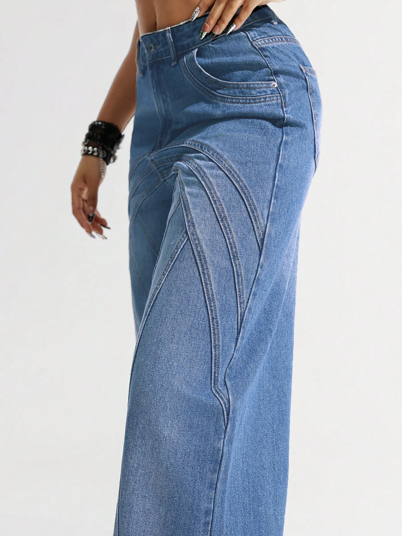 Pannel Play Wide Leg Jeans - Image 5
