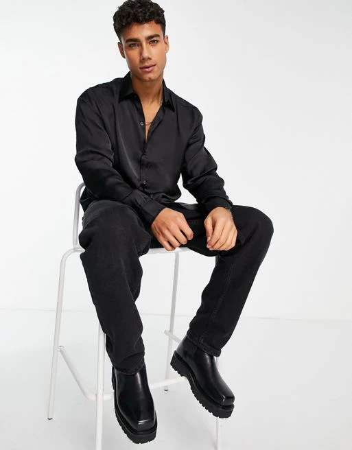 Party Button Up Satin Shirt - Image 2