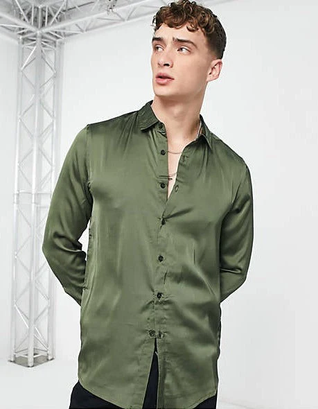 Party Button Up Satin Shirt - Image 5