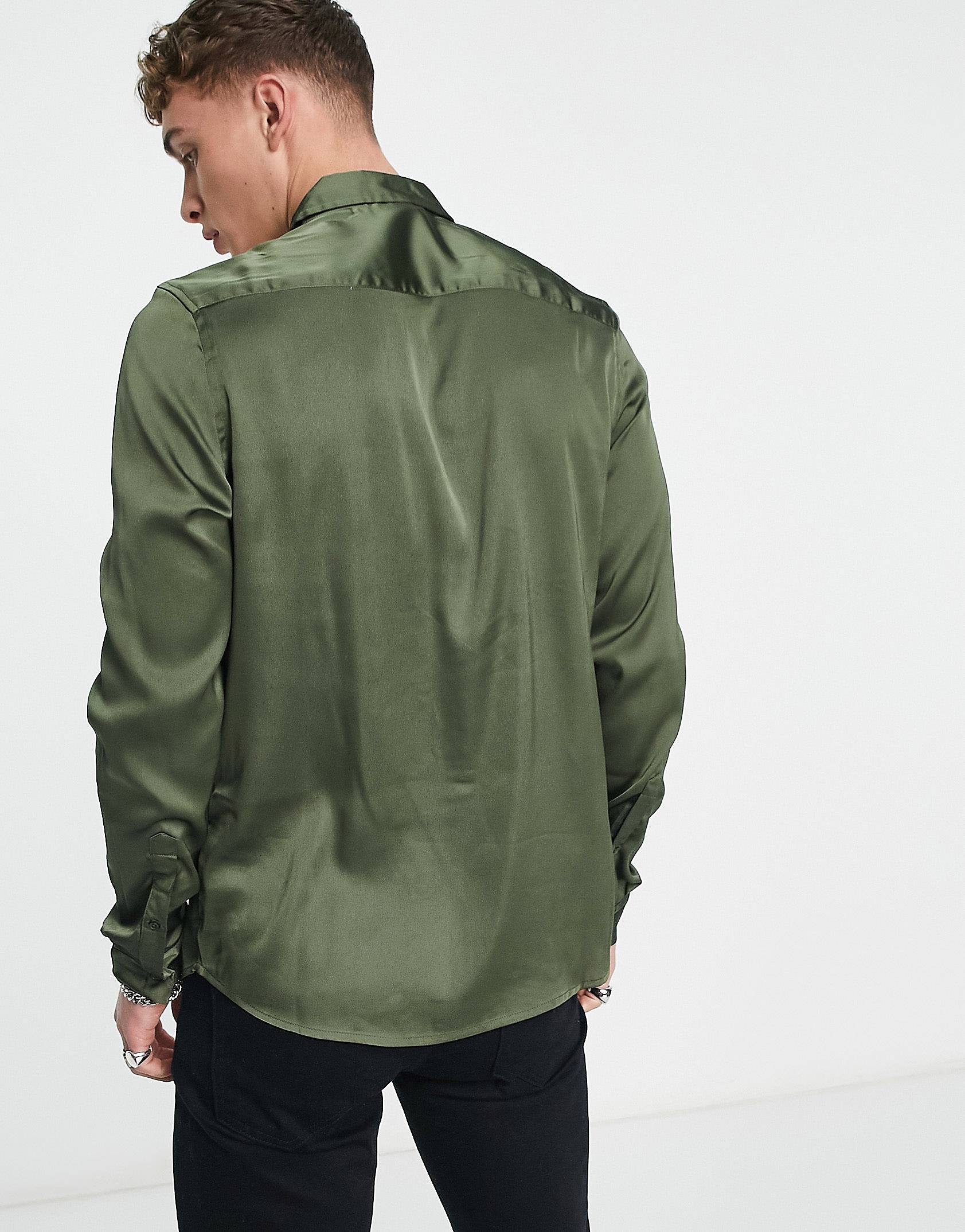 Party Button Up Satin Shirt - Image 6