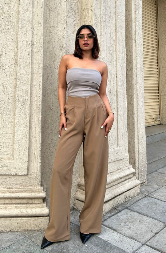 Pleated Detail High Waist Pants - Image 7