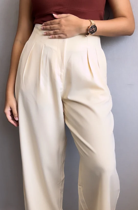 Pleated Detail High Waist Pants - Image 9