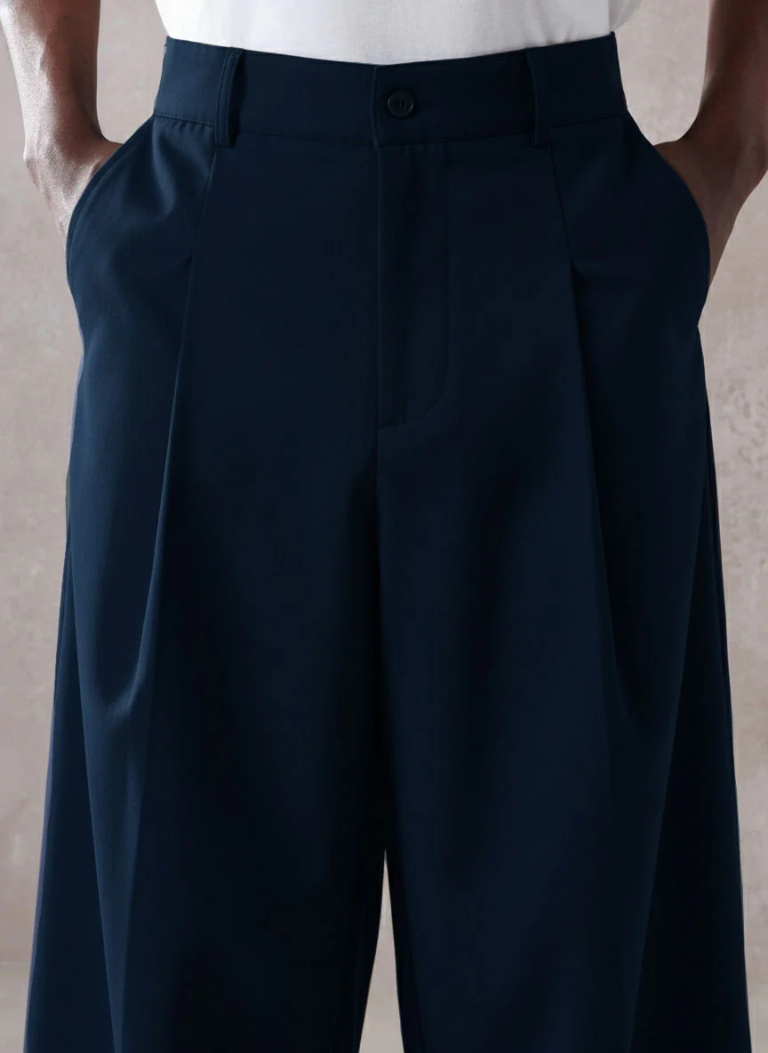 Pleated Minimal Wide Leg Trousers - Image 11