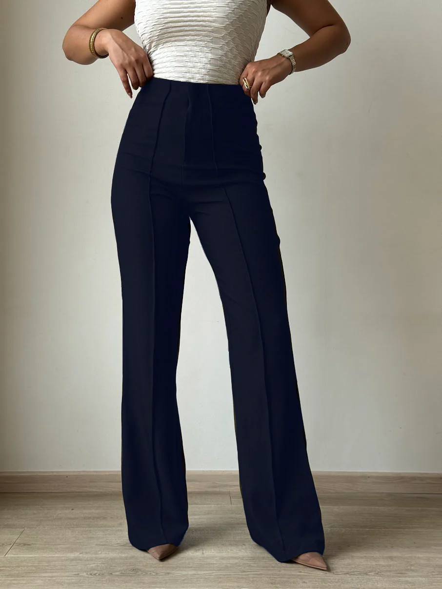 Polished Linen Flared Tailored Pants - Image 38