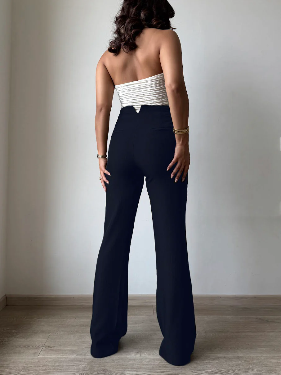 Polished Linen Flared Tailored Pants - Image 40