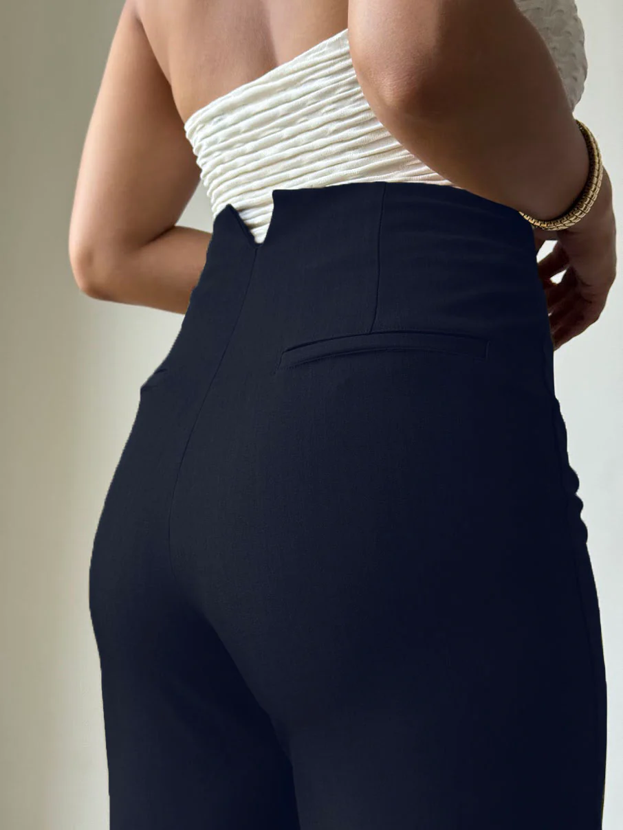 Polished Linen Flared Tailored Pants - Image 41