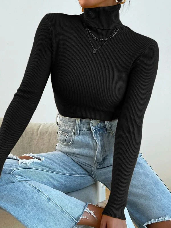 Polo High Neck Rib top - Image 11