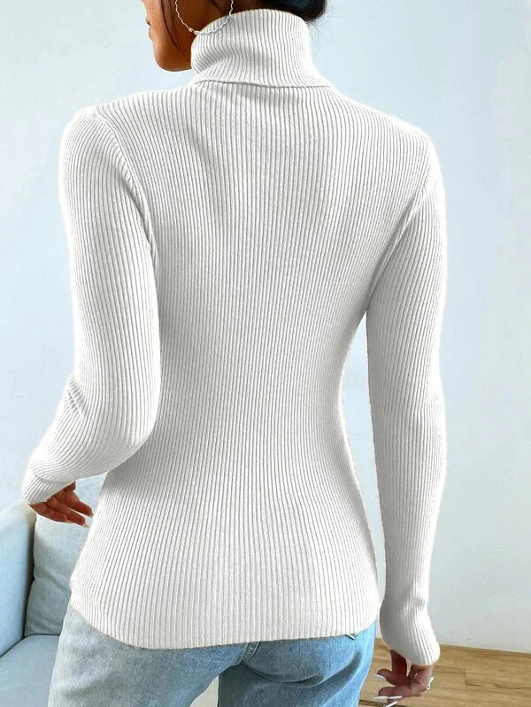 Polo High Neck Rib top - Image 5