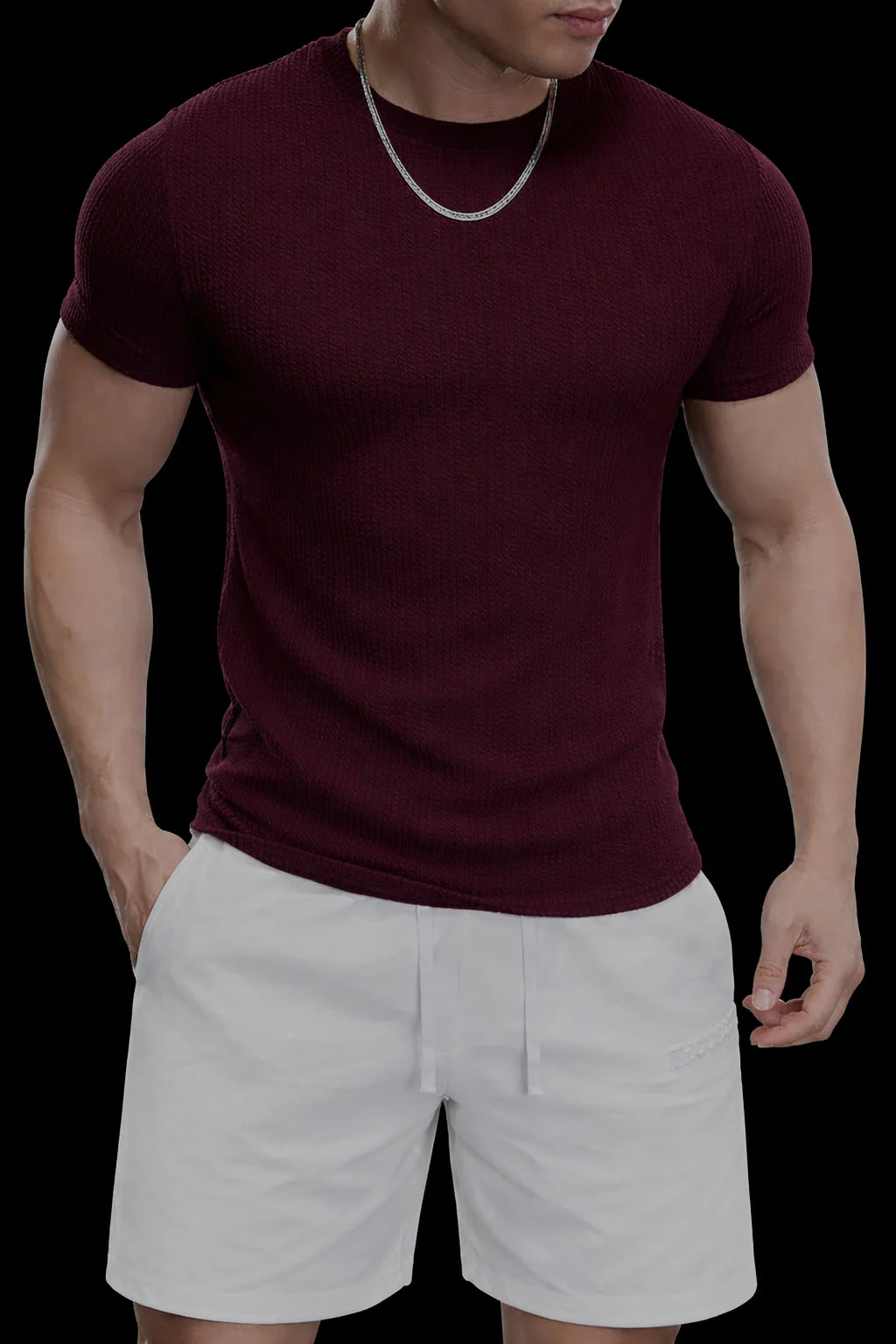 Premium Textured Round Neck T- Shirt - Image 4