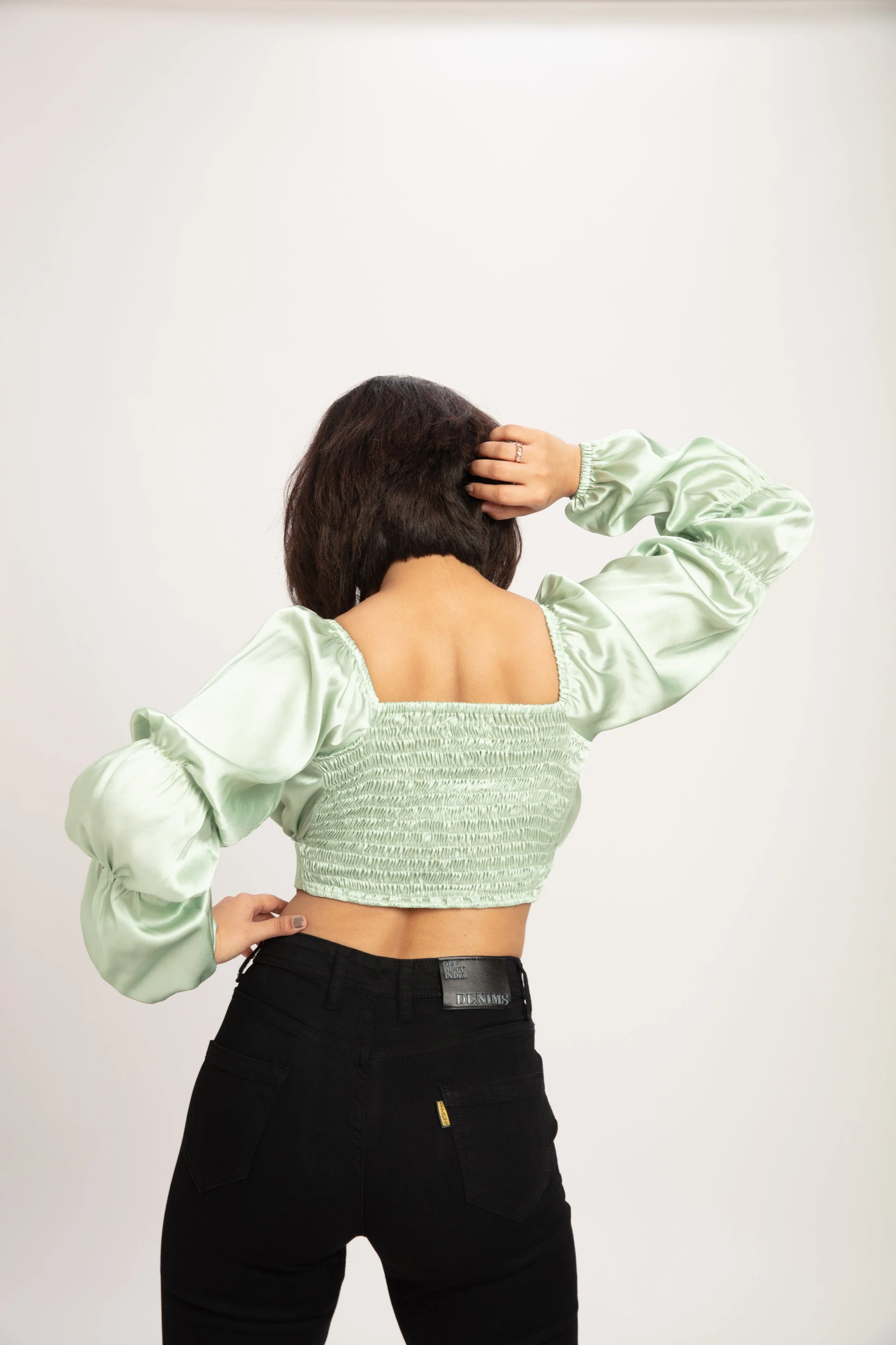 Princess Sage Green Tiered Sleeves top - Image 3