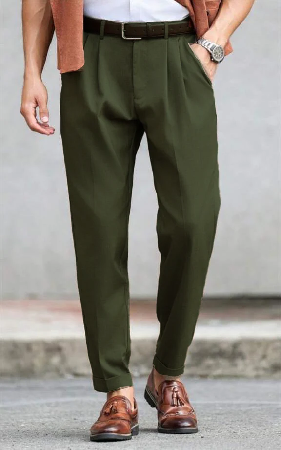 Refined Tailored Pleat Linen Pants - Image 4