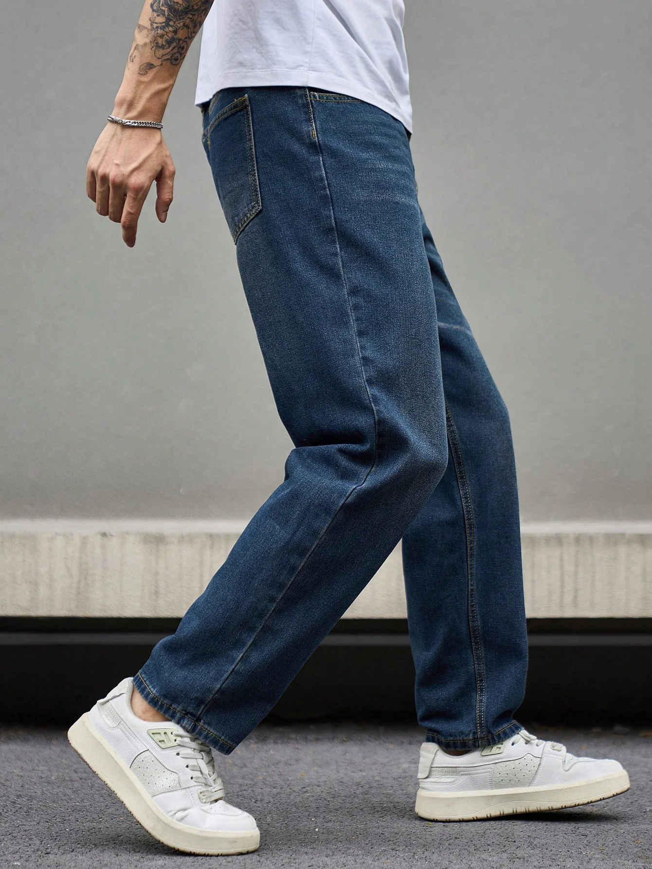 Royal Indigo Blue Straight Fit Jeans - Image 5