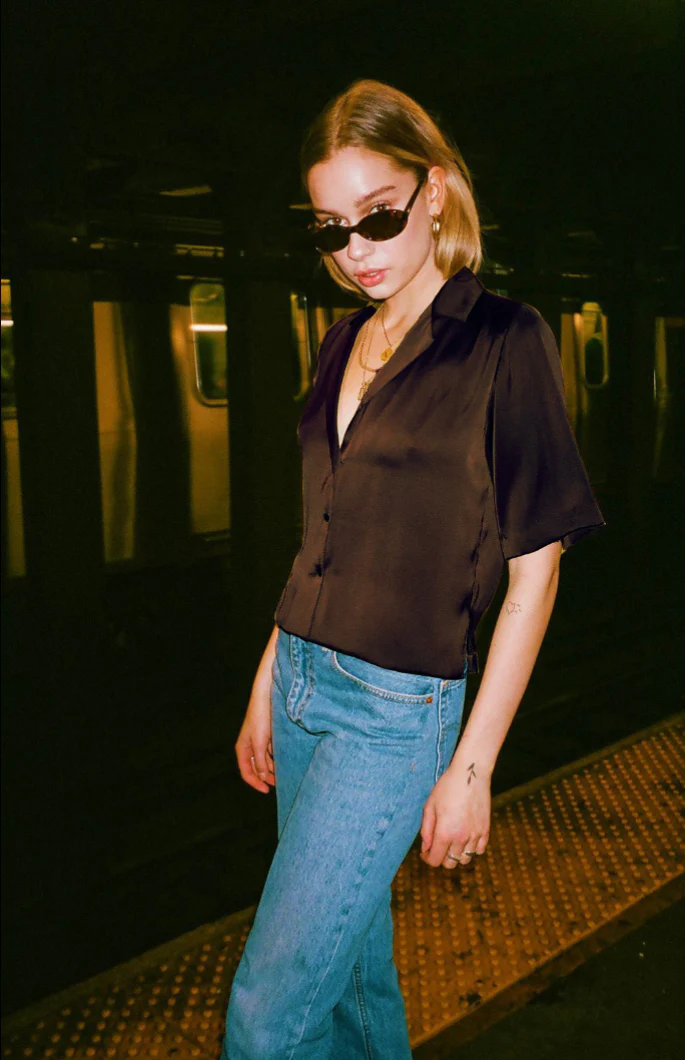 Satin Muse Lapel Shirt - Image 4