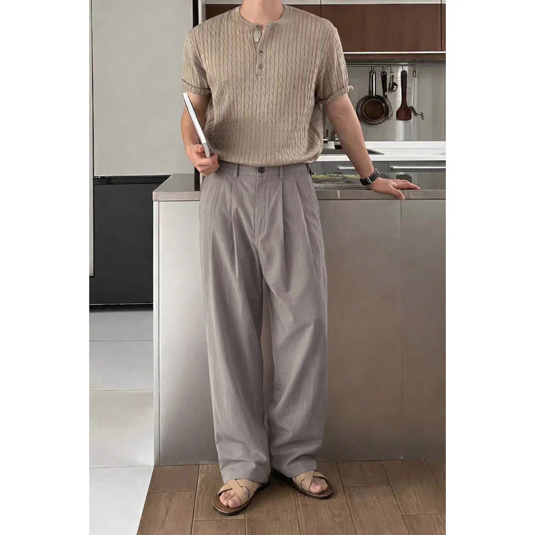 Seoul Loose Pleated Baggy Trousers - Image 2