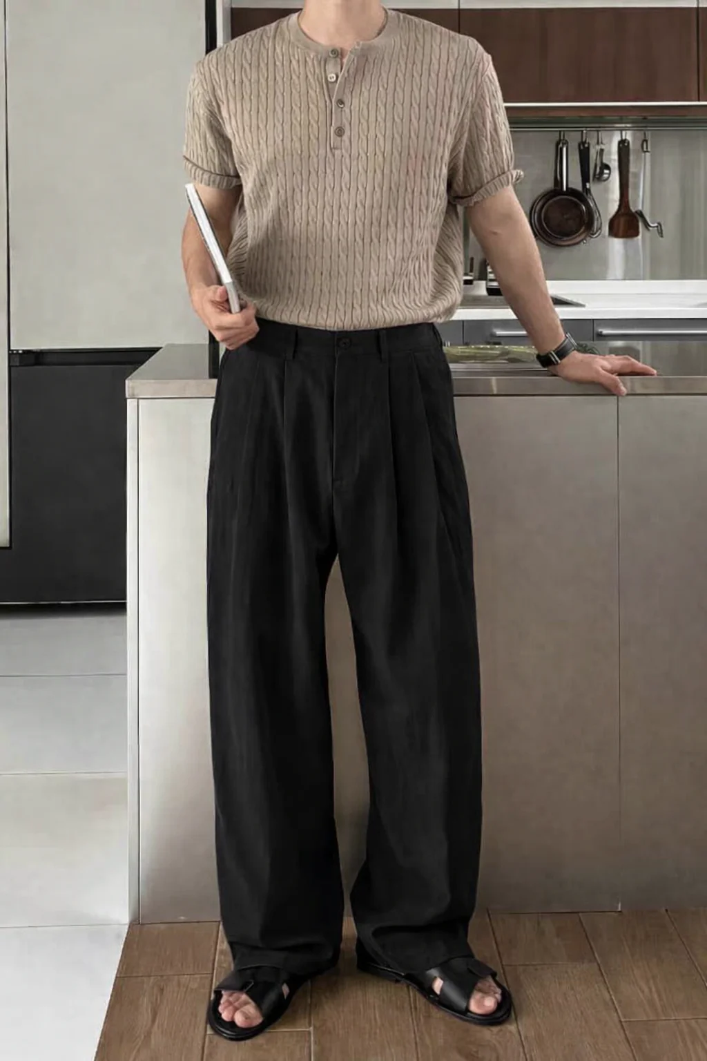 Seoul Loose Pleated Baggy Trousers - Image 4