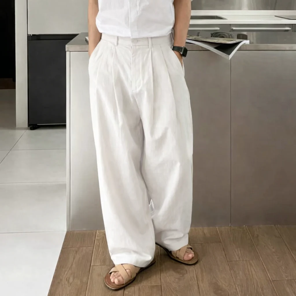 Seoul Loose Pleated Baggy Trousers - Image 8